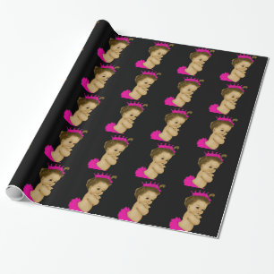 Pink Princess Baby Girl Wrapping Paper Geschenkpapier