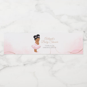 Pink Princess Ballerina Babydusche Wasserflaschenetikett