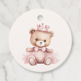 Pink Princess Bear Baby Dusche Danke Geschenkanhänger