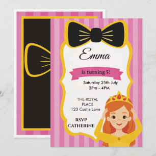 Pink Princess Birthday Invite   Zazzlemade