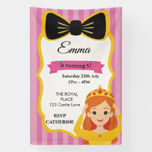 Pink Princess Birthday Invite   Zazzlemade Banner