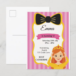 Pink Princess Birthday Invite | Zazzlemade Einladungspostkarte