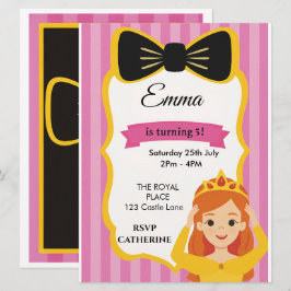 Pink Princess Birthday Invite | Zazzlemade Menükarte