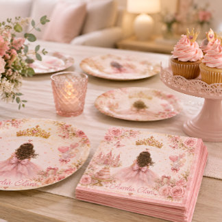 Pink Princess Birthday Serviette