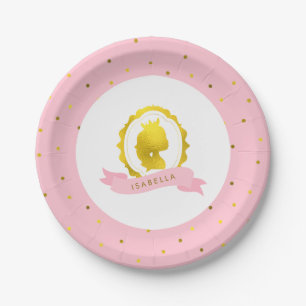 Pink Princess Cameo Birthday Pappteller