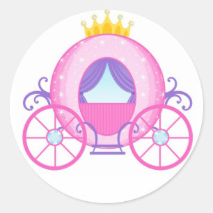 Pink Princess Carriage Sticker! Großartiges Girl-G Runder Aufkleber