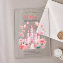 Pink Princess Castle Baby Girl's 1. Geburtstag