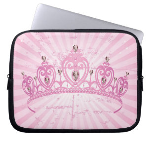 Pink Princess Crown Laptop Sleeve Schutzhülle