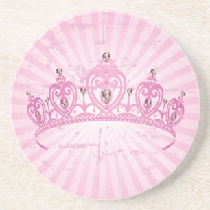 Pink Princess Crown Tiara Jeweled Girly Untersetze Untersetzer