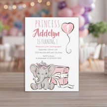 Pink Princess Elephant 1. Geburtstagsfeier