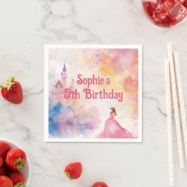 Pink Princess Fairytale Birthday Serviette