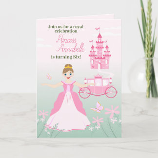 Pink Princess Fantasy Birthday Party Einladung