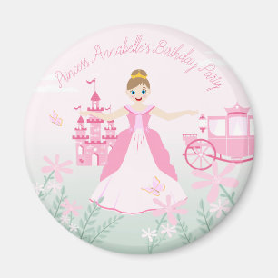Pink Princess Fantasy Birthday Party Magnet
