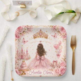Pink Princess Geburtstag Pappteller