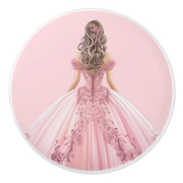 Pink Princess Girl's Girly Ceramic Knob Keramikknauf