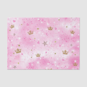 Pink Princess Herts Stars & Kronen Geburtstagspart Seidenpapier