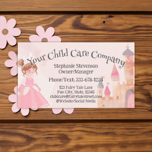 Pink Princess Kinderbetreuung Tagesbetreuung Babys Visitenkarte
