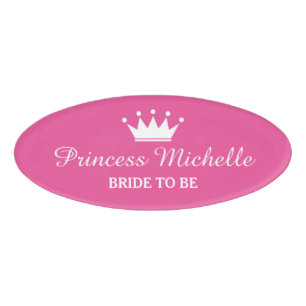 Pink Princess kronenmagnetische Namensschilder für Namenschild