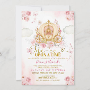 Pink Princess Once Upon A Time Geburtstag Einladung