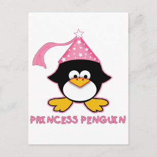 Pink Princess Pinguin Postkarte