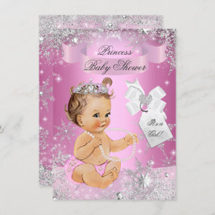 Pink Princess Snowflake Baby Dusche laden ein Einladung