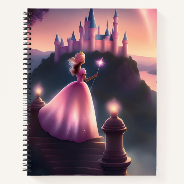 Pink Princess Spiral Notebook - Bezaubernd Notizbuch (Vorderseite)