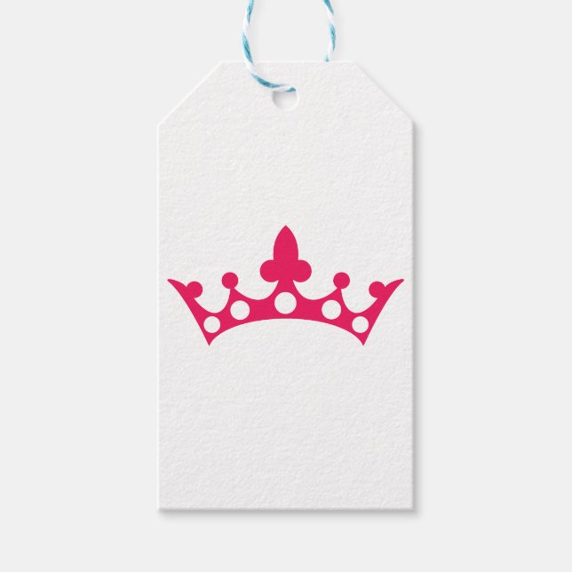 Pink Princess Tiara Geschenkanhänger (Vorderseite)