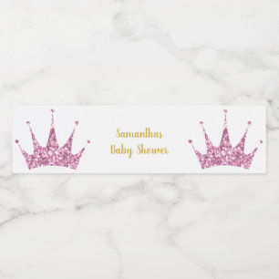 PINK PRINCESS TIARA INDIVIDUELL ANPASSBARE WASSERF WASSERFLASCHENETIKETT