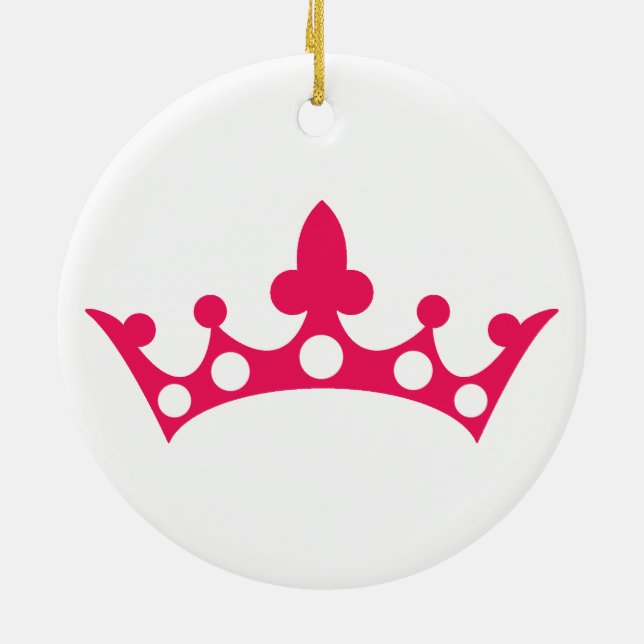 Pink Princess Tiara Keramik Ornament (Hinten)