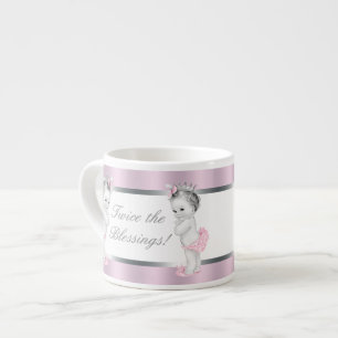 Pink Princess Twin Girl Baby Cups Espressotasse