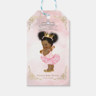 Pink Princess Vintag Black Baby Girl Dusche Gefall Geschenkanhänger