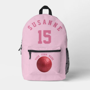 Pink Print Cut Nähen Beutel Fußball Sport Girl Sch Bedruckter Rucksack