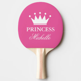 Pink Prinzessin Krontisch Tischtennis Pong Paddel Schläger