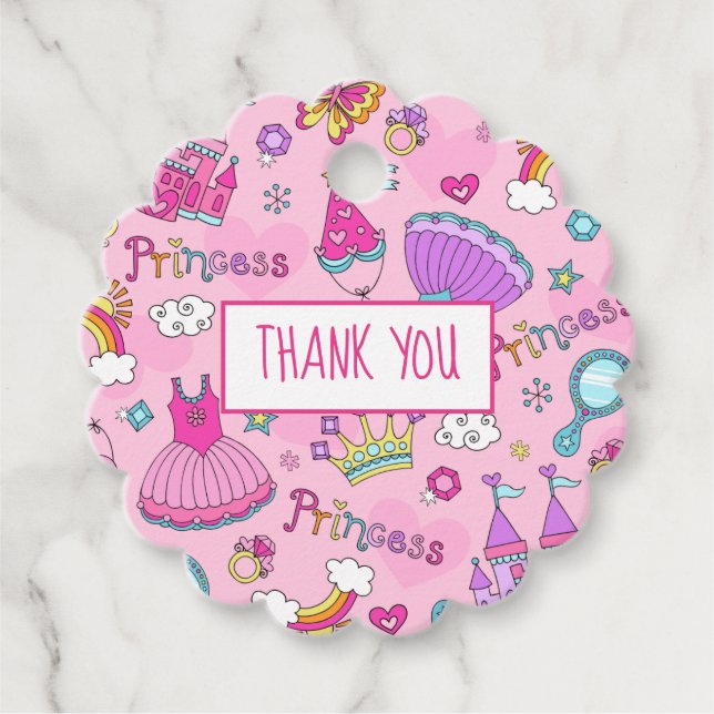 Pink Prinzessin Vielen Dank für Ihre Unterstützung Geschenkanhänger (Vorderseite)