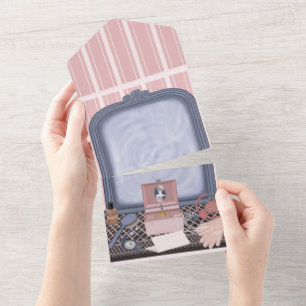 Pink Promise - Leere Spiegel All In One Einladung