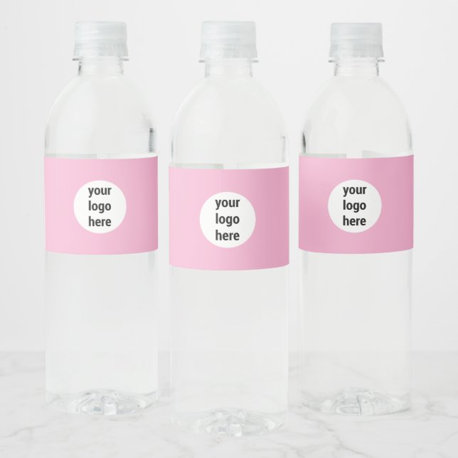 Pink Promotional Business Company Logo Customer Wasserflaschenetikett (Flaschen)