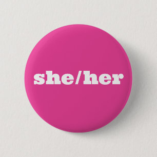 Pink Pronoun Button (sie)