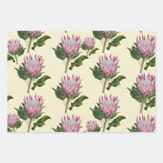 Pink Protea Cadeaupapier Vellen 3 Sets Geschenkpapier Set