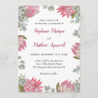 Pink Protea Eukalyptus Floral Wedding