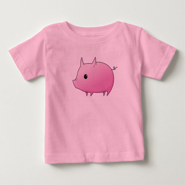 Pink Pudgy Piglet Baby T-Shirt (Vorderseite)