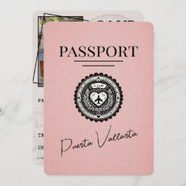 Pink Puerta Vallarta Reisepass Save the Date