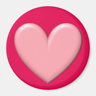 Pink Puffy Heart Magnet