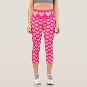 Pink Puffy Hearts Capri Leggings