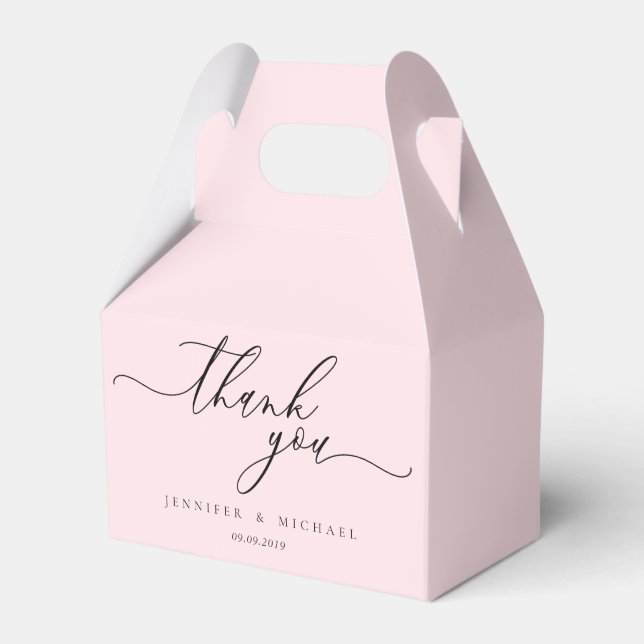 Pink-Pulver Danke Geschenkschachtel (Vorderseite)