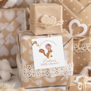 Pink Pumpkin and Squirrel Baby Girl Baby Dusche Geschenkanhänger