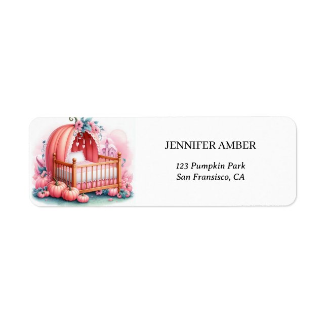 Pink Pumpkin Baby Crib Rustikale Herbst- und Herbs (Vorne)