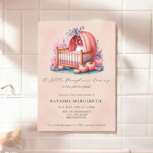 Pink Pumpkin Baby Dusche Aquarell Floral & Boho Einladung