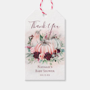Pink Pumpkin Baby Dusche Danke Geschenkanhänger