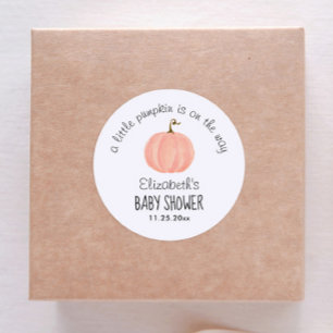 Pink Pumpkin Baby Dusche Danke Runder Aufkleber