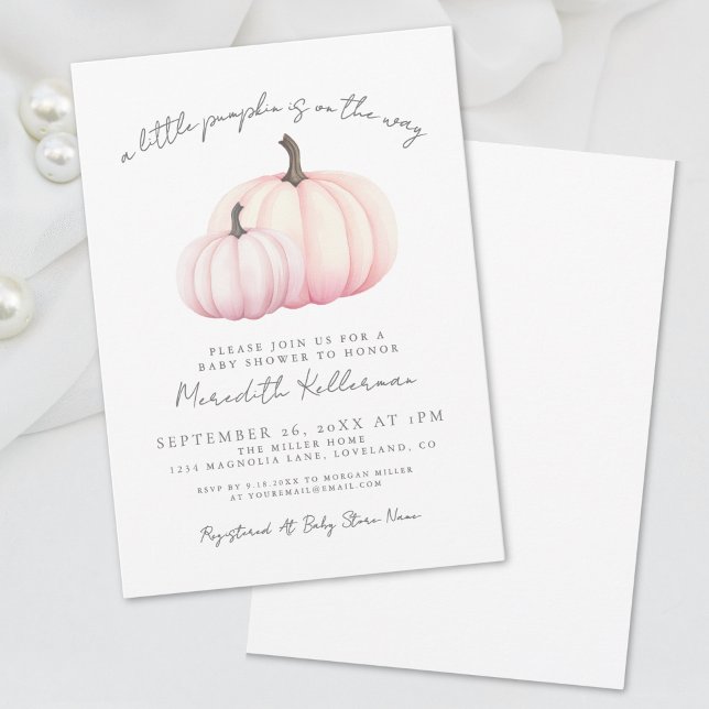 Pink Pumpkin Baby Dusche Einladung (Pink Pumpkin Baby Shower Invitation)